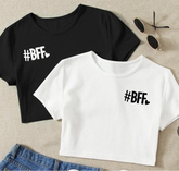 PACK OF 2 #BFF CROP TEES